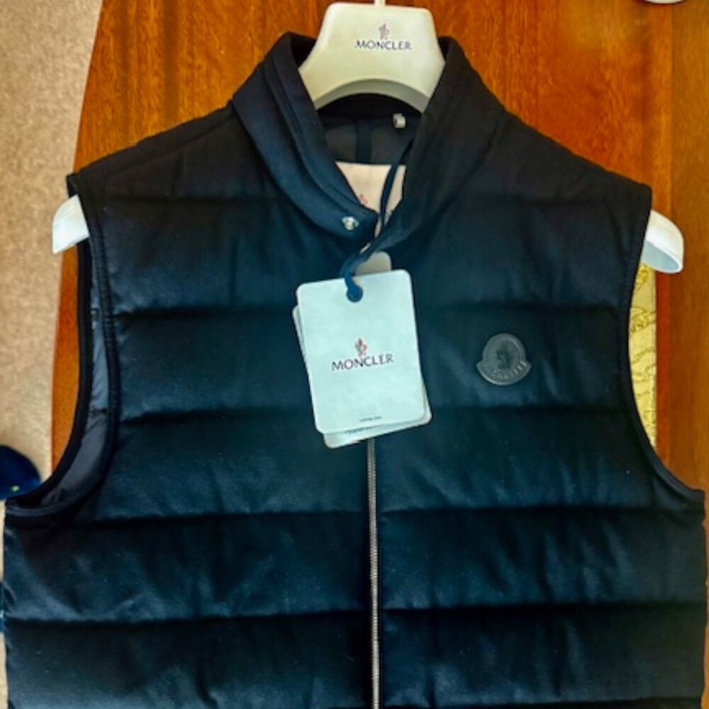 MONCLER Gallienne Gilet Cashmere Blend DownVest, Black, SZ M,IT3, LK NEW,1795$RT - Picture 2 of 15